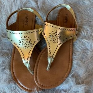 Gold Back Strapped Sandals